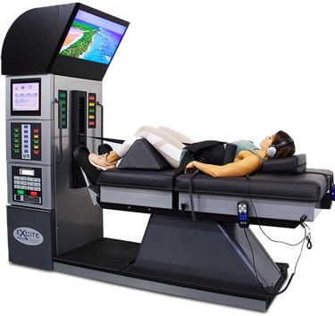 DRX9000 spinal decompression table with patient in Westlake, Austin